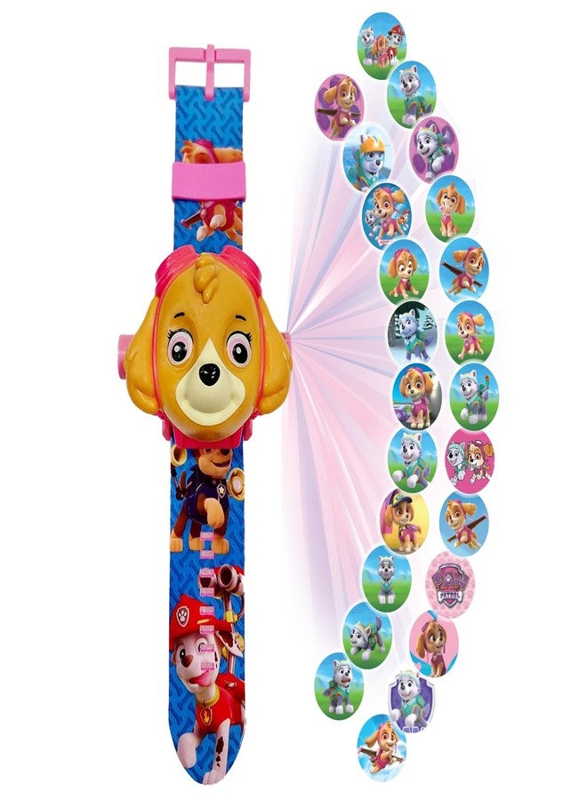 Wembley Paw Patrol Digital Projector Watch for Kids| Attractive Watch with Time, Date & Month| Silicone Strap & Unbreakable Case| Fun & Colorful Educational Watch| Rakhi Gift for Boys and Girls- Skye - Image 1